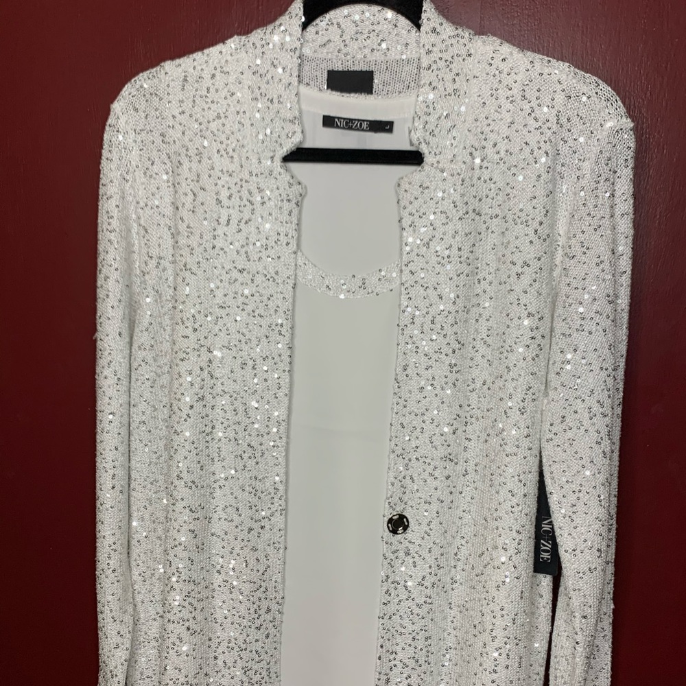 Nic+Zoe Blouse and Cardigan Duo